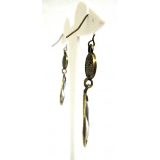 STORM IN CUP Black White Gold Oxidized Earring-Drop Long Dangling Hook Classy P4